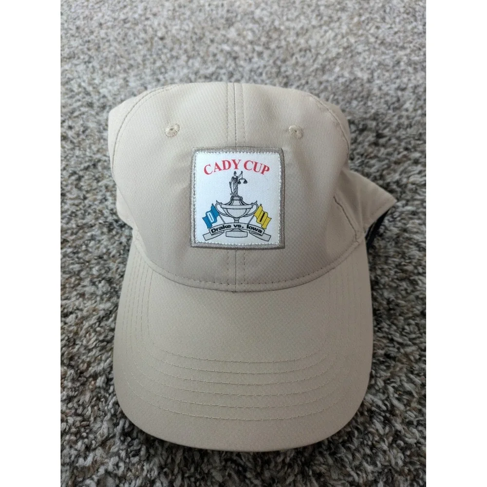 Cady Cup Drake‎ Vs. Iowa Golf Hat Tan Brown Ahead Performance Strap back Hat
